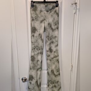 ZARA Tie Dye Flare Leggings Small Side Zip Hem Stretch Pants Y2K